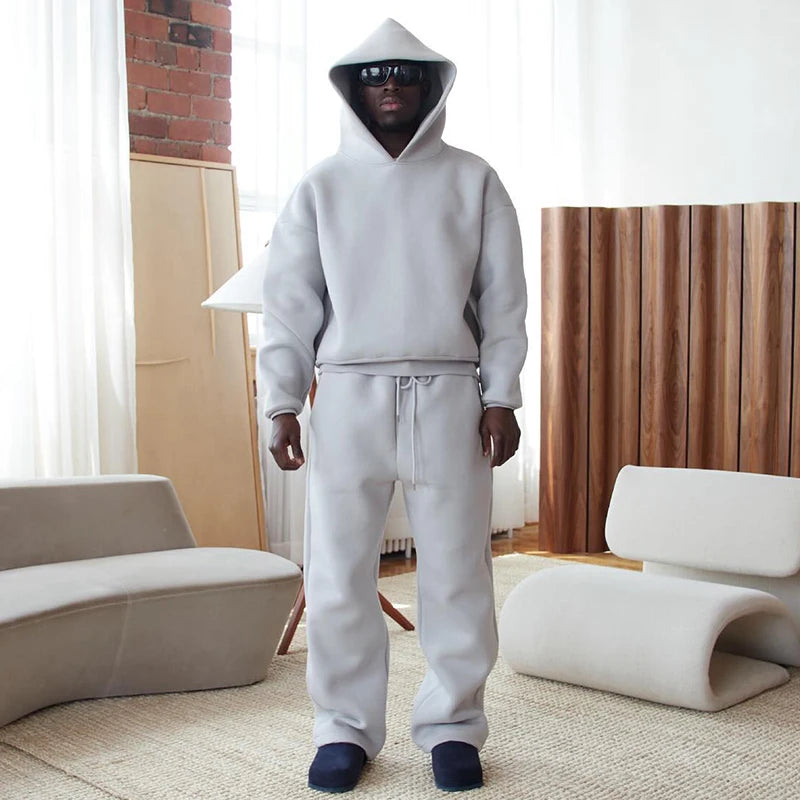 Male Autumn New sweatsuit Casual Solid Couple's Hooded Sweatshirt Loose Sweatpants Jogging Sweatshirt Trousers Outfits Suits 