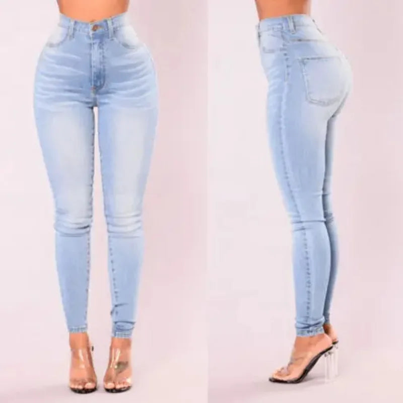 Sexy Jeans Women Skinny Pants High Waist Stretch Lady Jeans Push Up Leggings Slim Pockets Button Pencil Jeans Women Pants