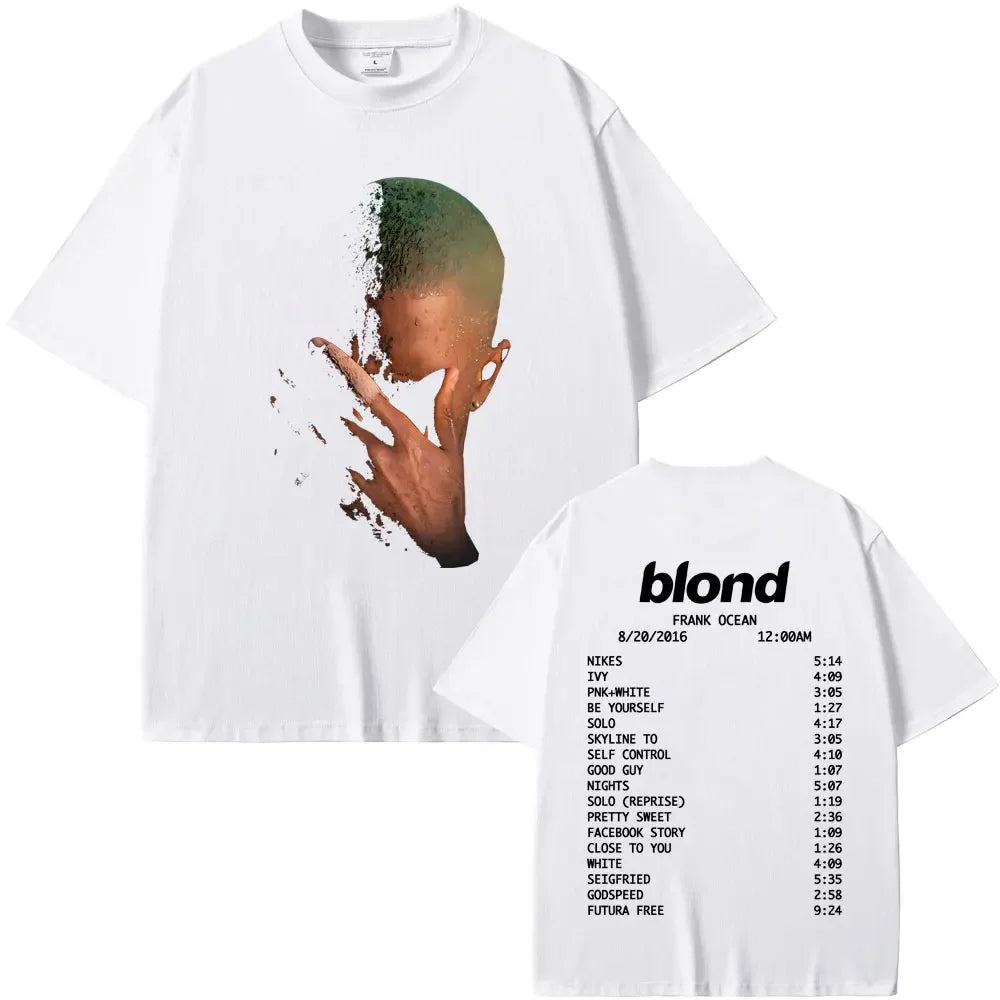 Rapper Frank Fashion Vintage Graphic T-shirts Men Women Ocean Hip Hop Trend T Shirts Blond T-shirt Man Tshirt