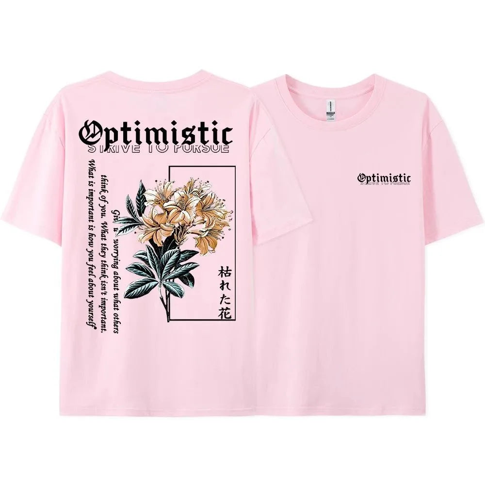 Summer men's breathable and comfortable round neck T-shirt optimistic and enterprising Harajuku printed outdoor casual top
