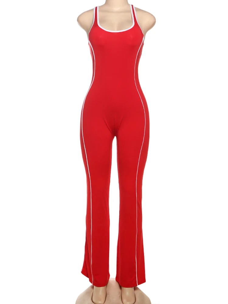 Weird Puss Sporty, lady's Jumpsuits Fitness Casual Summer O-neck Sleeveless Skinny Overalls Active Workou Overall