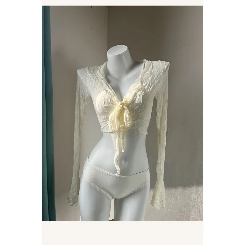 Bikini Pure Desire Hot Spring Women 2025 New Style Slimming and Belly Covering Four Piece Set Sexy Split Swimsuit Tight