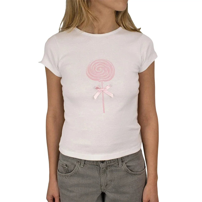 Five-pointed star Print T Shirt ladies Fashion Graphic Shirts Casual Short Sleeved White Tee O-neck Harajuku T-shirts