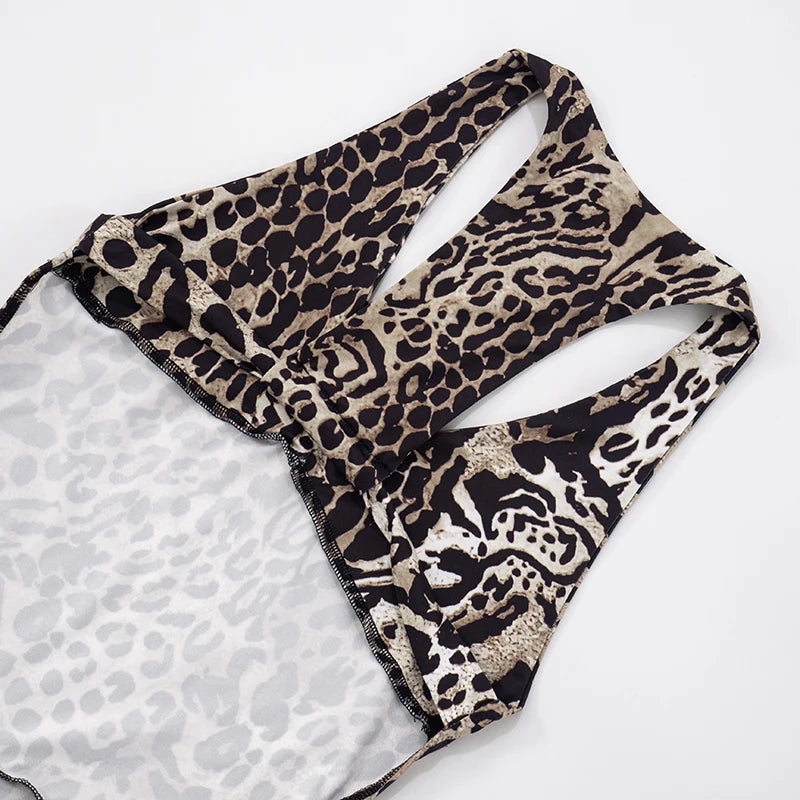 Weird Puss Leopard Print Jumpsuit Women Coquette Summer Trend Midnight Club Activity Sleeveless Fitness Stretch Workout Overalls