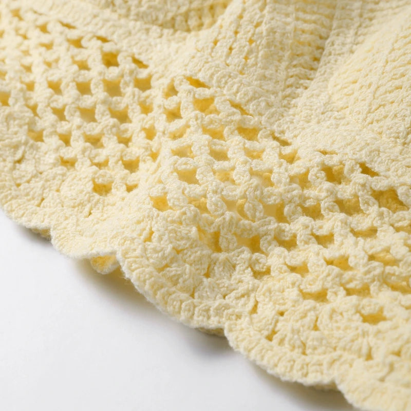 Sexy Knitted Tassels Top Mini Skirt Set Women Crop Bikini Vests Multi Layers Fringe Skirts 2025 Summer Beach Party Outfits Lady