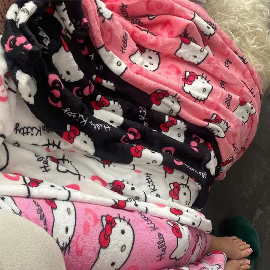 2025 New Hello Kitty Pajamas Pants Anime Women's Pajama Pants Cartoon Couple Home Sleepwear Trousers Leisure Home Clothing