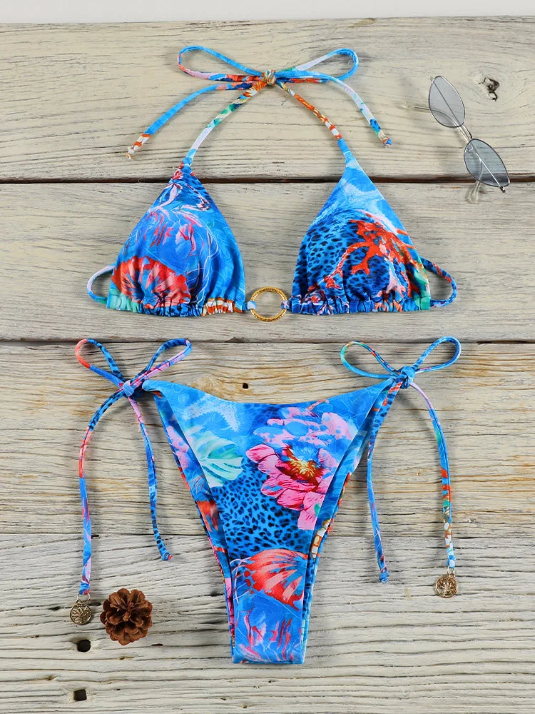 Brown Color Bikinis Bow Swimwear Women'S Summer Swimsuit 2025 Sexy Bikini Set Low Waist Beachwear Push Up Bathing Suits