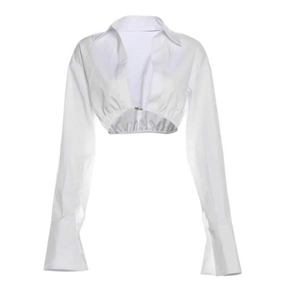 HLJ&GG Fashion Y2K Leather Snake Jacket Coat Three Piece Sets Women Lapel Long Sleeve Crop Top+Shorts Outfits Trend Streetwear