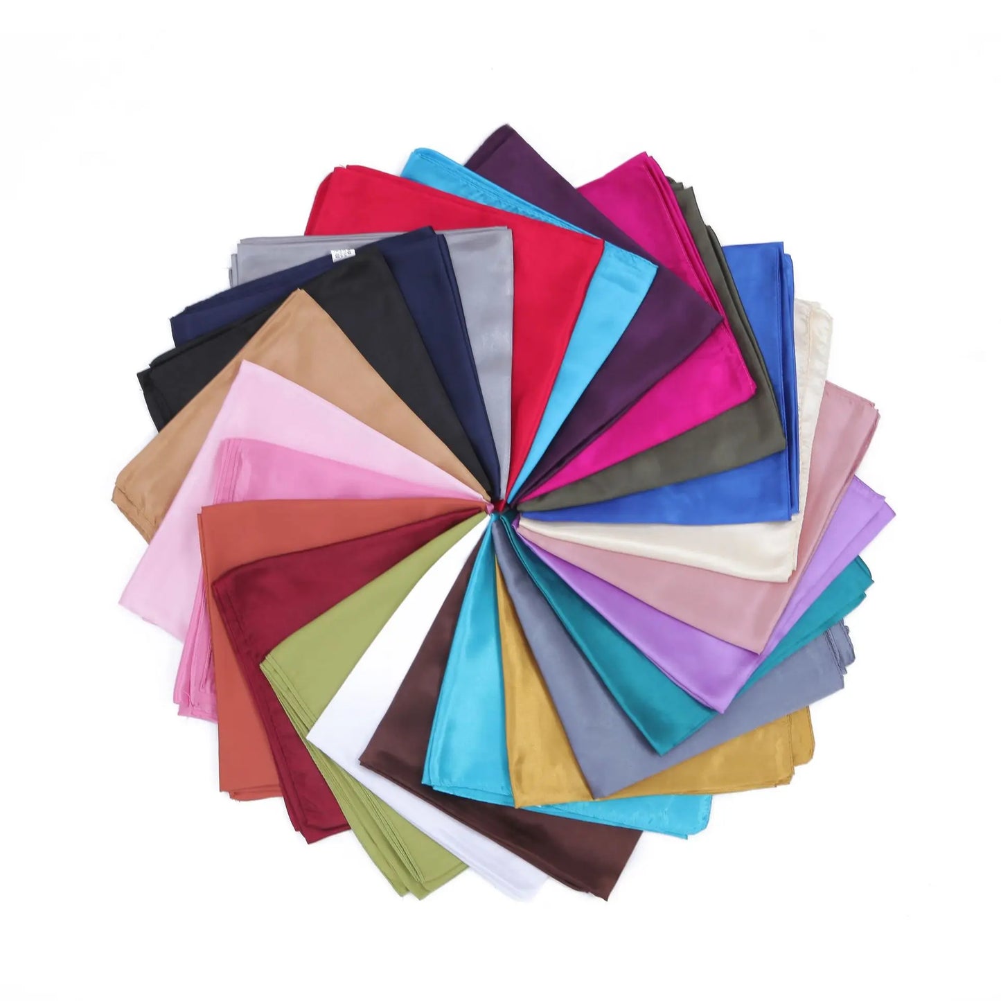 Luxury Brand Silk Scarf, Satin Solid color Hijab Scarves Muslim Pareo Bandana Female Shawl Wrap Headband Foulard 90*90cm