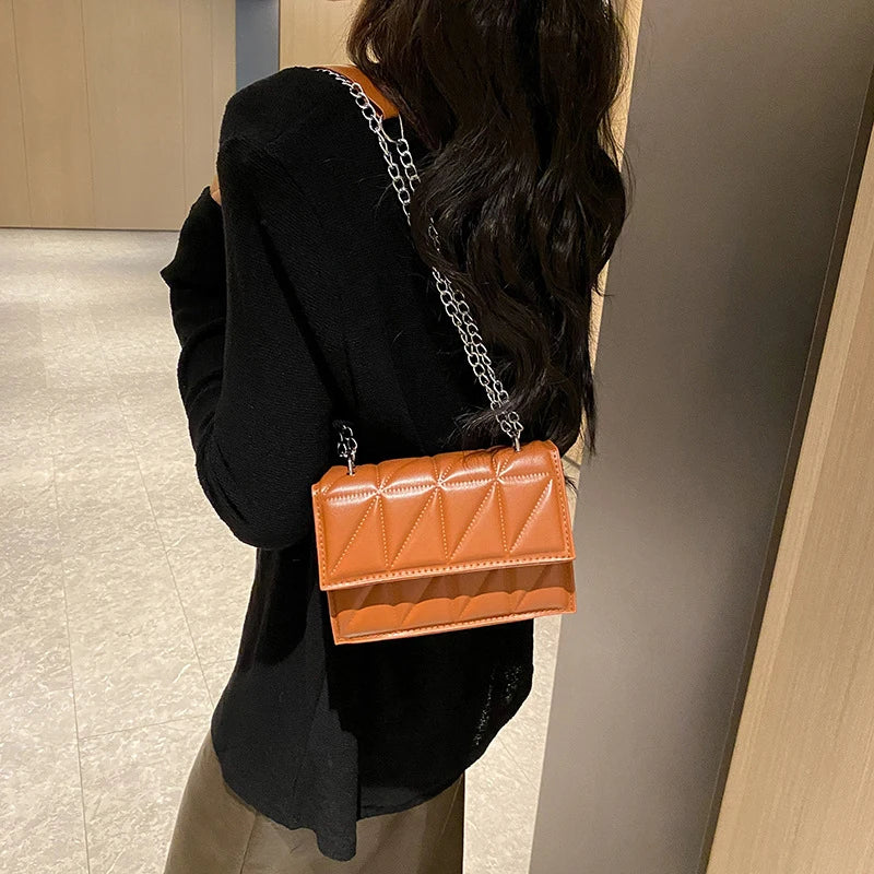 Designer Fashion Women Shoulder Bag Ladies PU Leather Handle Handbags Chain Strap Crossbody Bags for Women