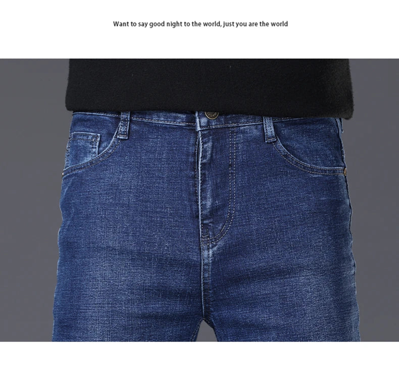 2024 Spring/Summer Men's Comfortable and Versatile Breathable Slim fit denim pants in three colors: straight leg thin pants