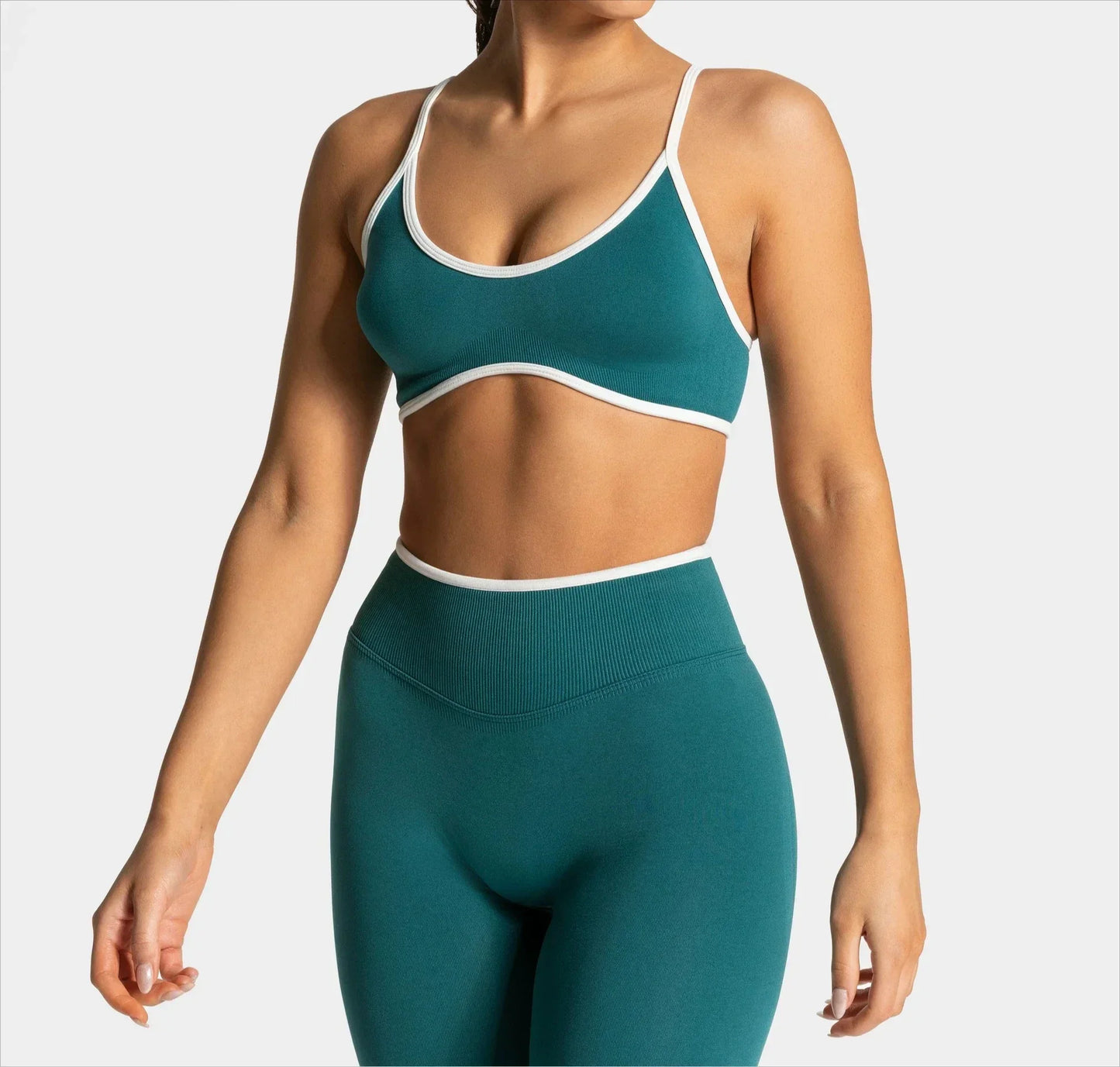 Summer Women's Solid Color Sports Suspender Bra Sexy Backless Knit with Chest Cushion Suspender Yoga Fitness Top