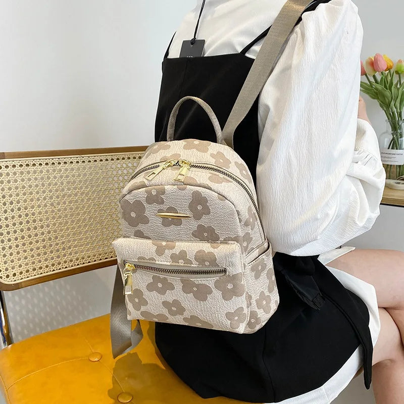 2023 Women Solid Mini Small Backpack Travel Casual Women's Shoulder Bag Female Phone Pouch Pack PU Leather Black Purse Рюкзак