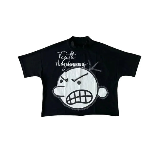 Streetwear Black T Shirt Men Women Harajuku Hip Hop Number 003 Graphic Patch Oversized T Shirt Goth Cotton Short Sleeve Y2K Tops