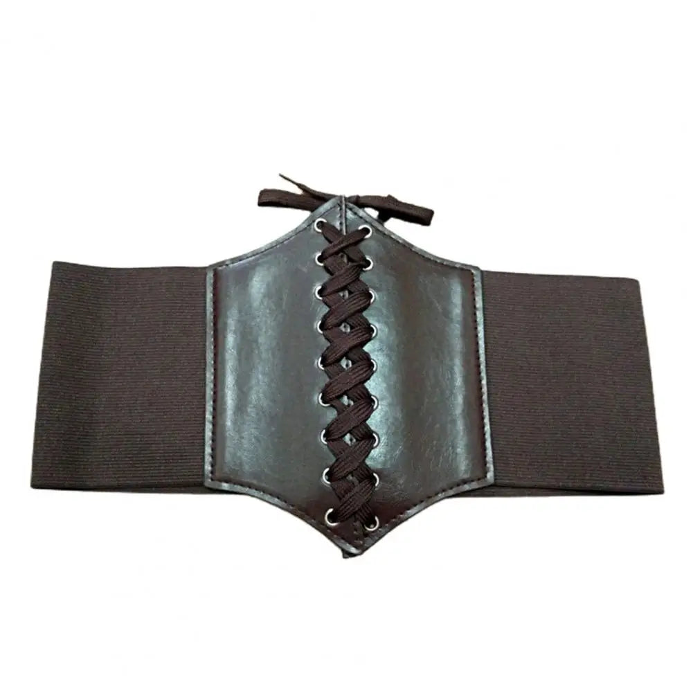 Fashion Corset Wide Belts Faux Leather Slimming Body Shaping Girdle Belt for Women Elastic Tight High Waist for Daily Wear