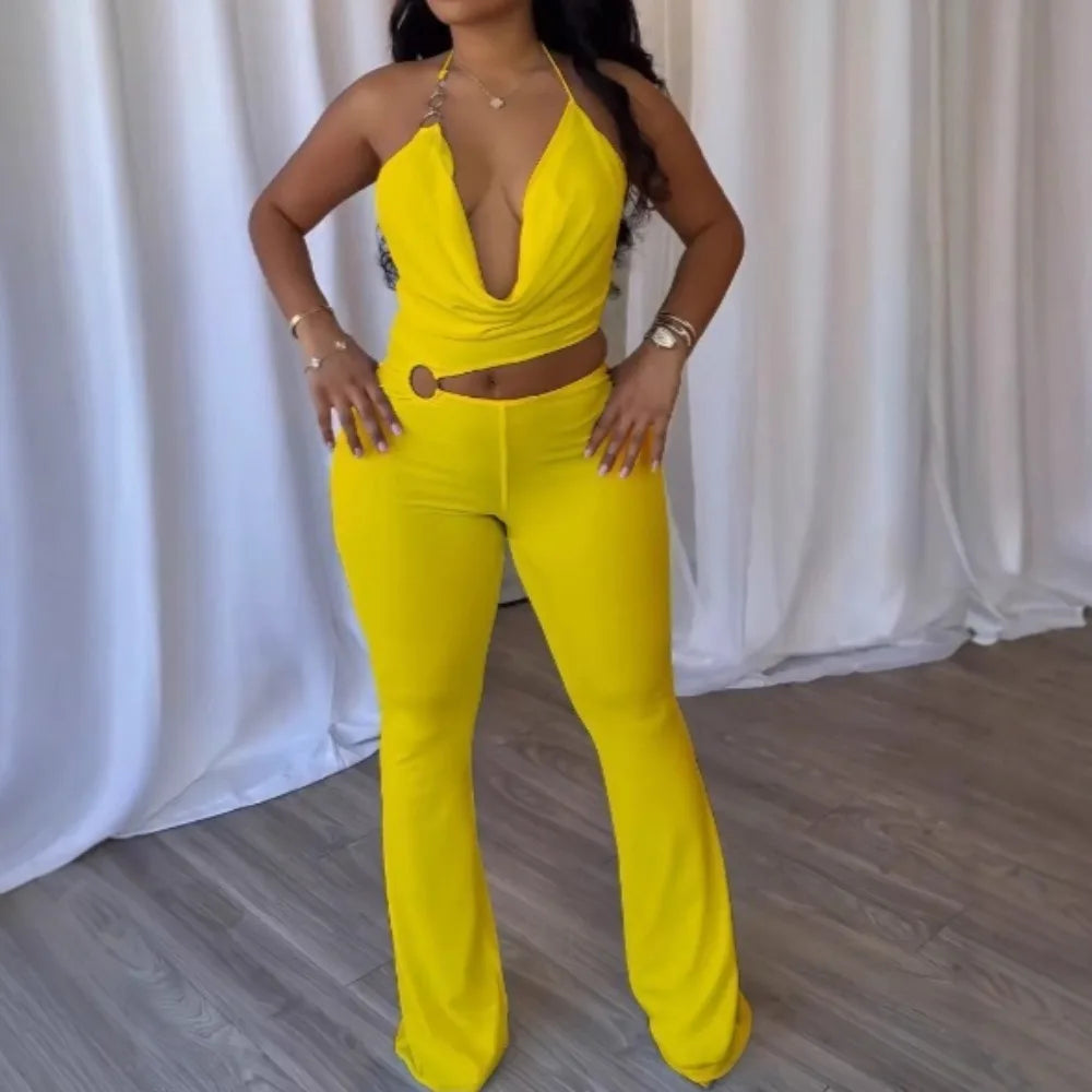 HLJ&GG Y2k Sexy Bodycon Jumpsuit for ladies Halter Sleeveless Backless Hollow Out Rompers, Streetwear Overalls 2025 Summer