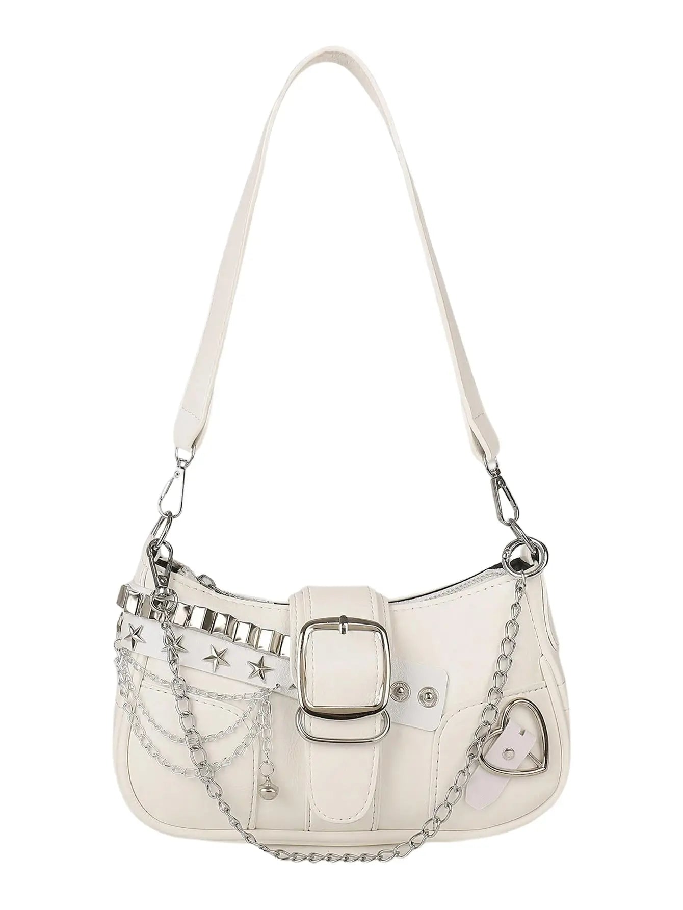 Lightweight PU Leather Shoulder Bag with Chain Strap Women's Casual Underarm Purse For Commuting And Social Gatherings