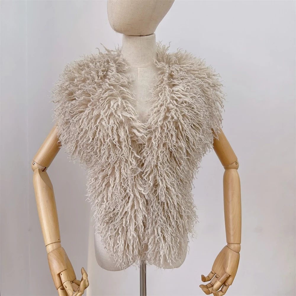 HLJ&GG Fashion Hot Girl Fur Feather Halter Top Two Piece Sets Women Sleeveless Backless Slim Waistcoat And Leopard Shorts Outfit