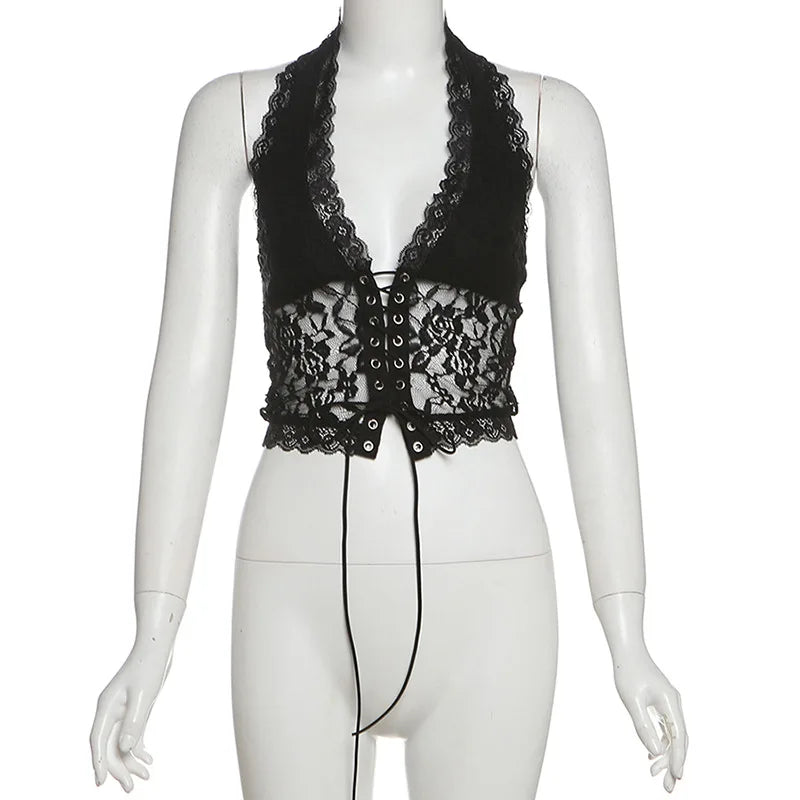 HLJ&GG Sexy Lace Hollow See Though Two Piece Sets Women V Neck Spaghetti Strap Slim Crop Top + Shorts Outfits Fashion Streetwear
