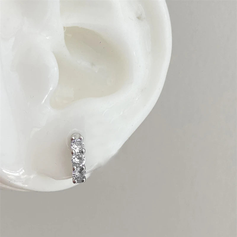 1 PCS New Fashion Cute Pink Zircon Crystal Ear Bone Nail 316L Medical Titanium Steel Earrings for Women Y2K Punk Jewelry
