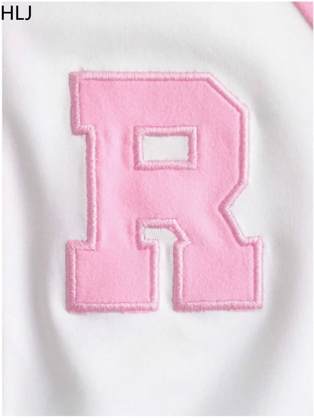 HLJ&GG Fashion Letter Embroidery Two Piece Sets For Women Zipper Short Sleeve Slim Top And Puffy Mini Skirts Outfits Streetwear
