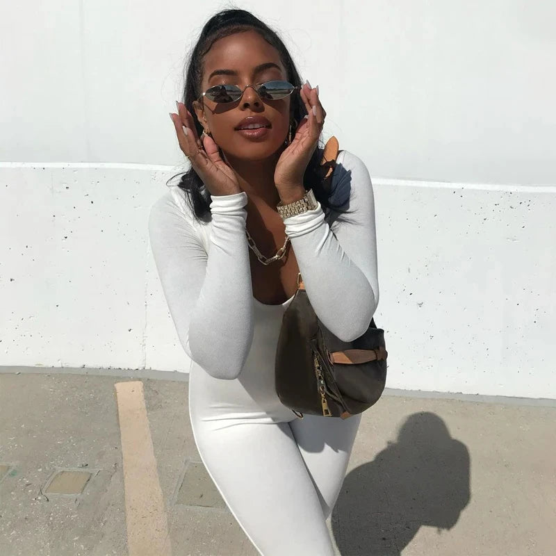 Dulzura Women 2024 Autumn Winter Long Sleeve Bodycon Streetwear Jumpsuit Overall One Piece Outfit Wholesale Items for Business