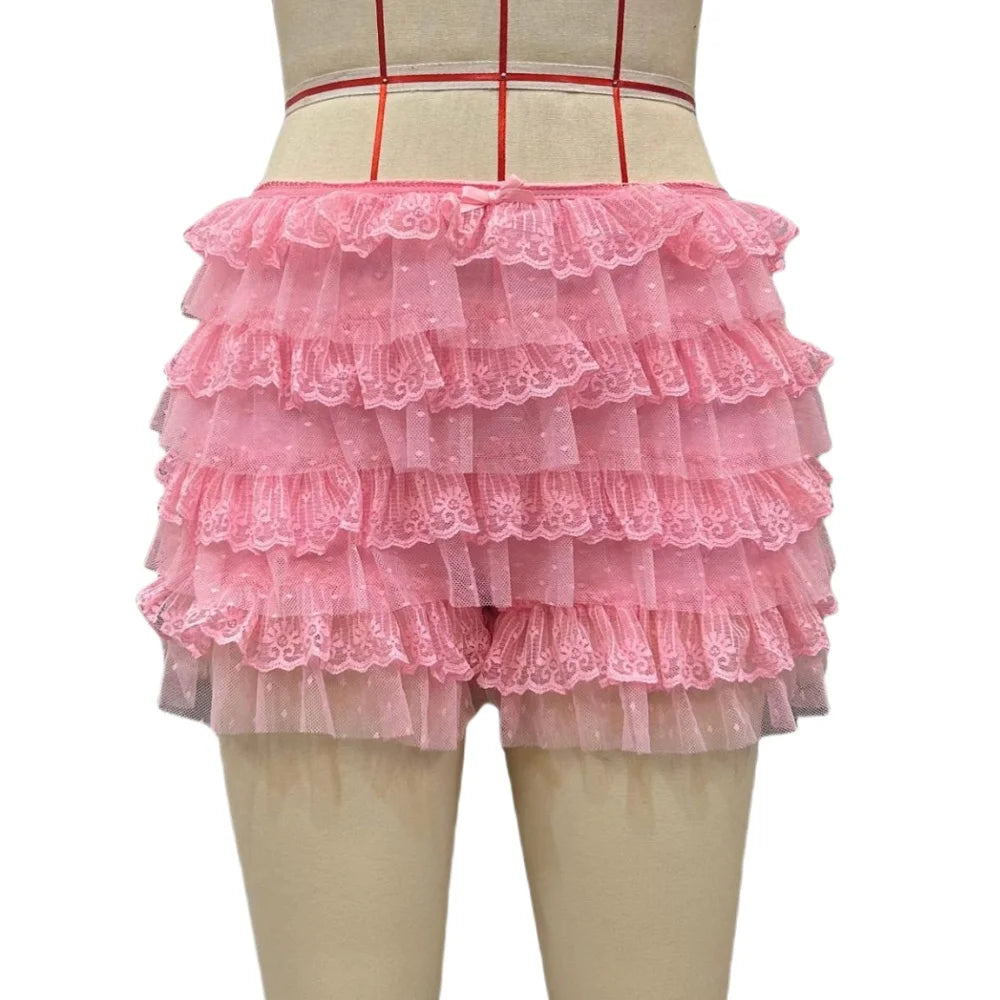 HLJ&GG Y2K Fashion Lace Splicing Letter Two Piece Sets Women V Neck Short Sleeve Loose Top+Mini Ruffle Skirts Outfits Streetwear