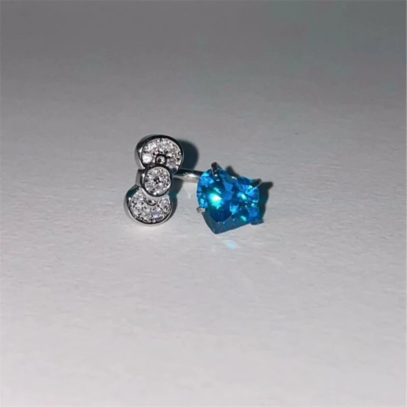 1PCS 1.2mm Bowknot Ring Stainless Steel Ear Bone Nail Shiny Screws Earrings Y2K Hottie Cochlea Piercing Body Jewelry