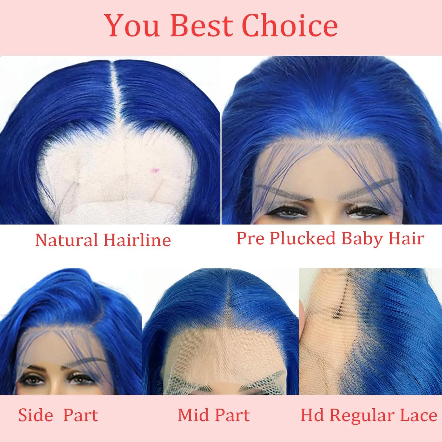 30 34 Inch Straight Blue Wigs Human Hair 13X6 HD Transparent Lace Frontal Wig Human Hair Blue 13X4 Hd Lace Front Human Hair Wigs