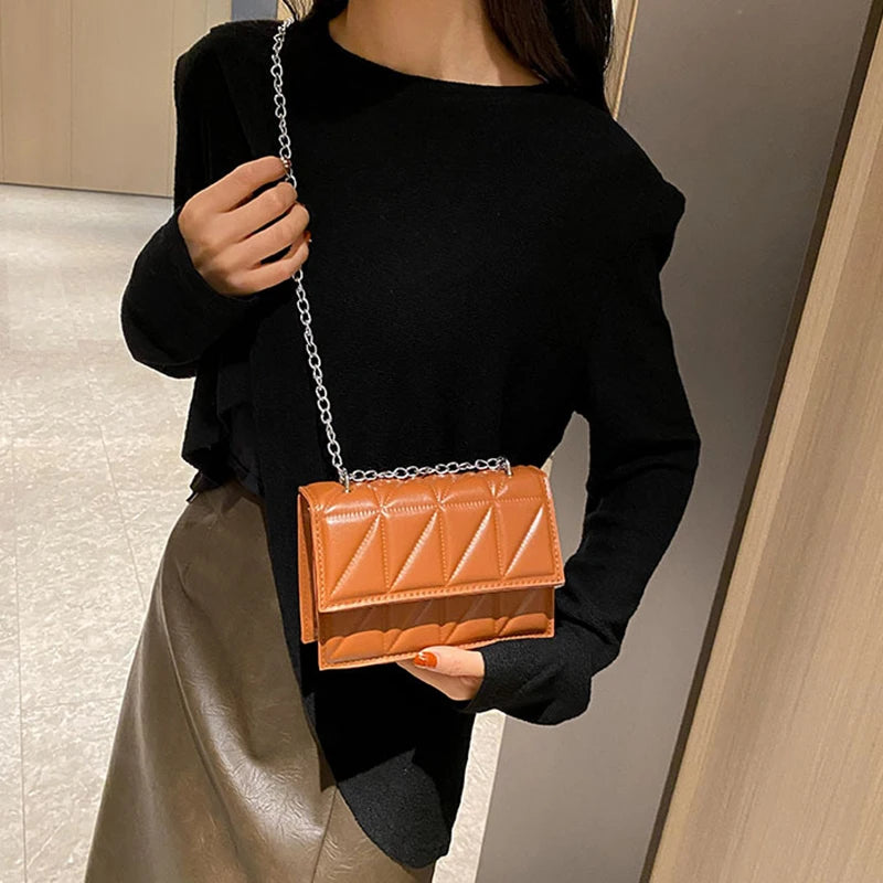 Designer Fashion Women Shoulder Bag Ladies PU Leather Handle Handbags Chain Strap Crossbody Bags for Women