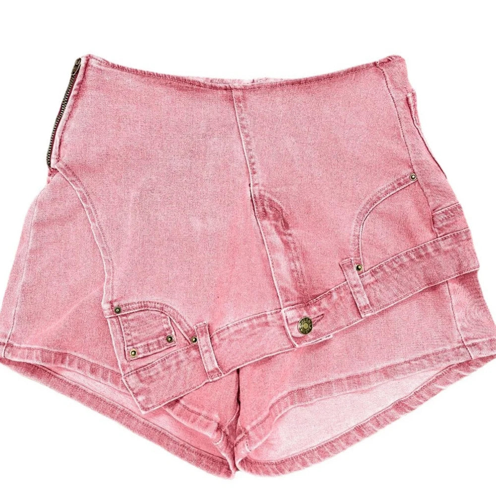 HLJ&GG Y2K Fashion Streetwear Sexy Hot Girl Printing Sleeveless Slim Vest And Denim Shorts Two Piece Sets Summer 2pcs Outfits