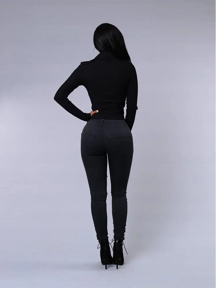 Women's Skinny Jeans Women's jeans Pants Tight Fitting Hole Punching Fashionable Thin Leggings Casual Female Clothing