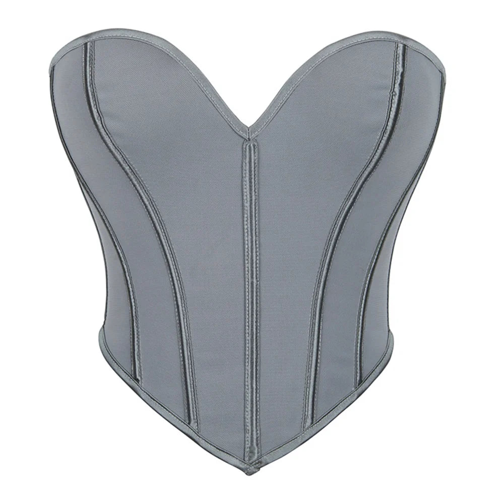 Sexy Women Overbust Corsets Crop Tops Golden Printed Bustiers Lace Up Body Shaper Lingerie Gothic Corselet