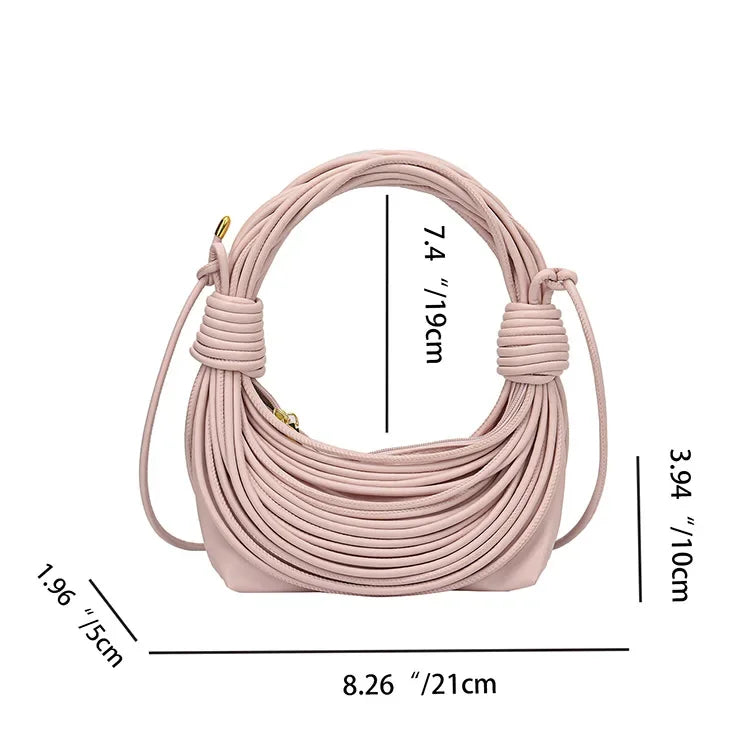 2025 Trendy! Women's Multicolored Woven Knot Handbag - Stylish Crossbody/Top Handle Bag | High-End Texture for Streetwear