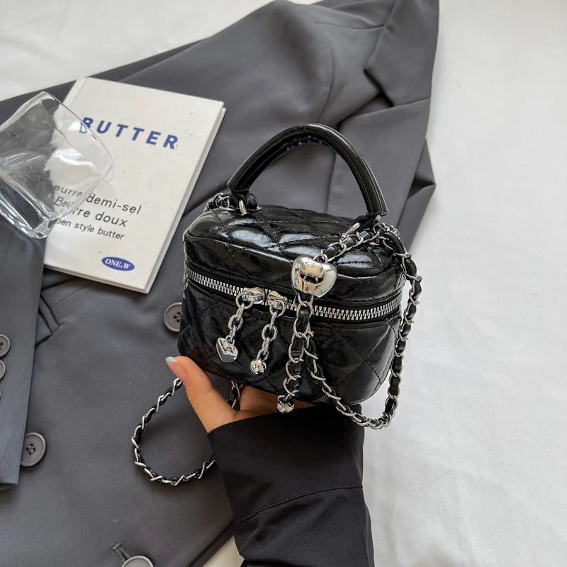 1 Piece of Pure Color Quilted Chain Bag, Versatile Shoulder Bag for Women, Hand-Held Crossbody Bag, Lipstick Small Square Bag
