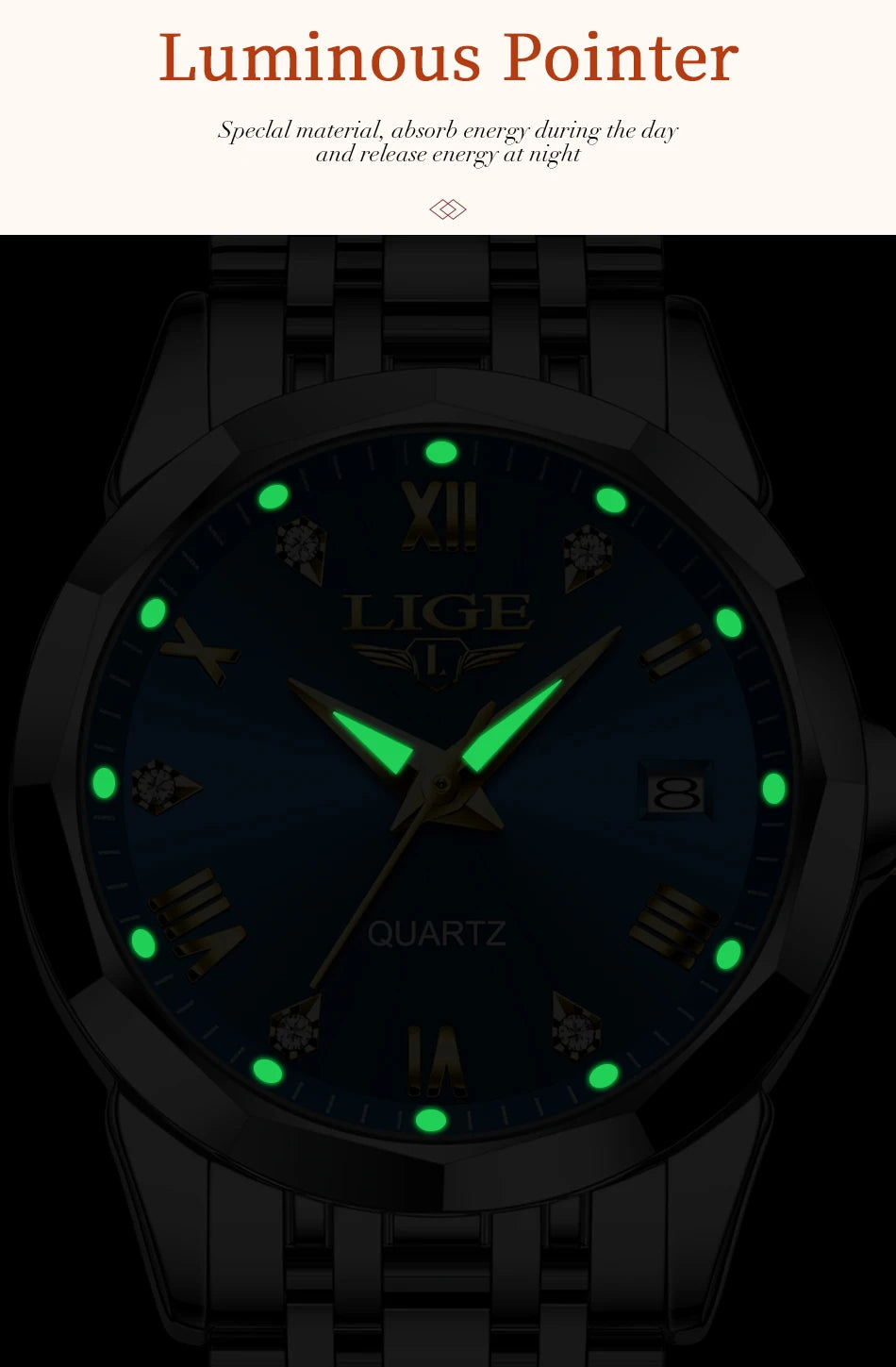 LIGE Elegant Ultrathin Nordic Simple Style Quartz Movement ladies Wristwatch Fashion Stainless Steel Bracelet Belt Watch