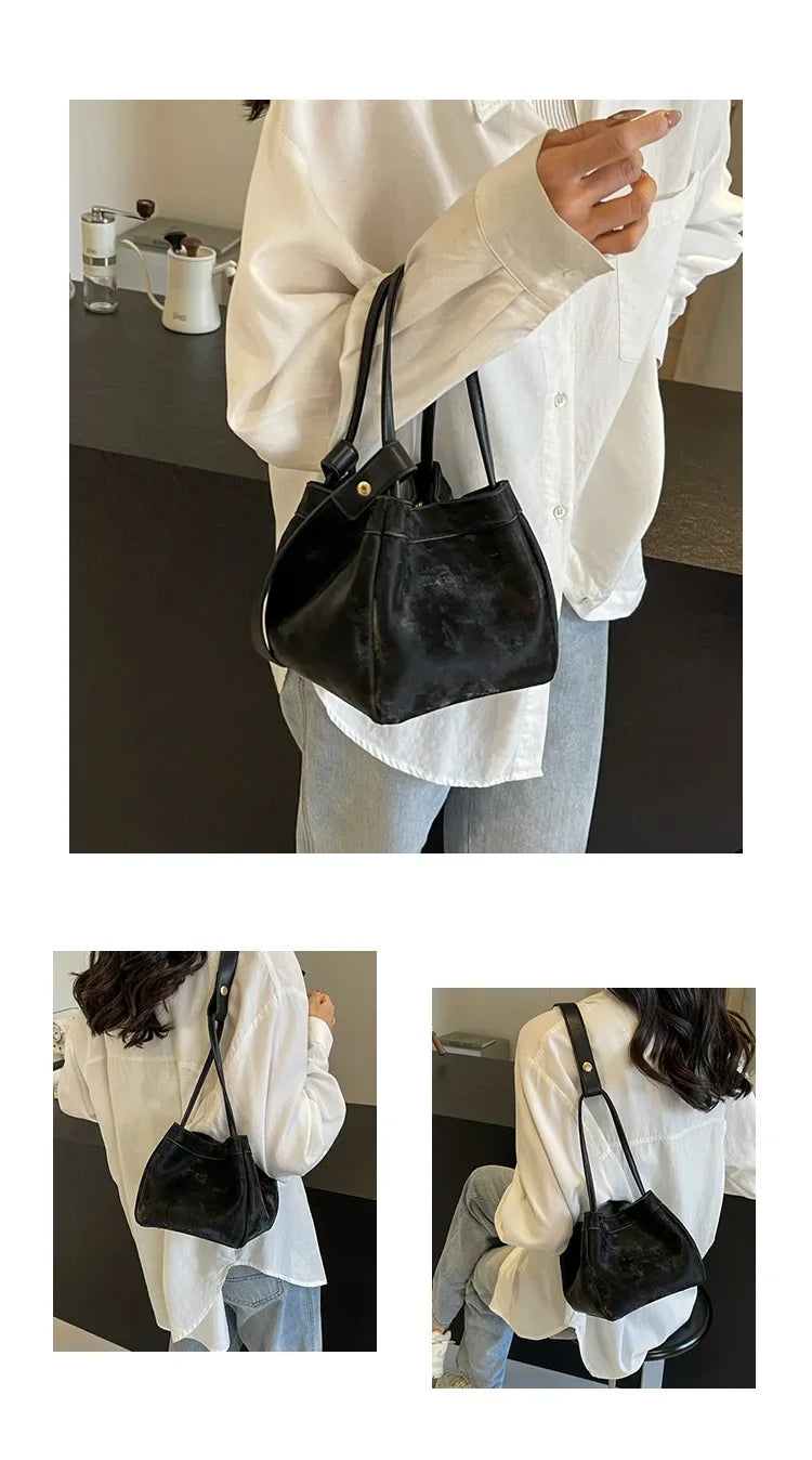 Design Sense Red Women New 2024 Fashion Texture Shoulder Bag Popular Popular Hand Tote Bags for Women Handbags Red Purse Bolsa