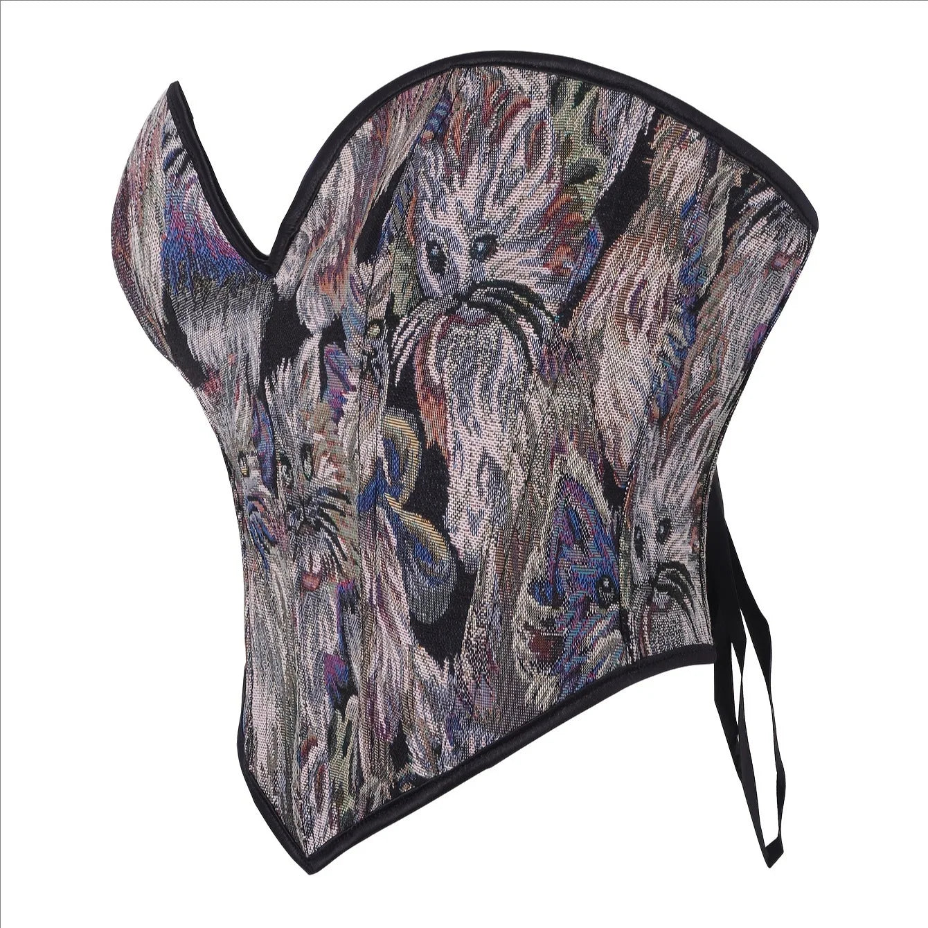 Sexy Women Overbust Corsets Crop Tops Golden Printed Bustiers Lace Up Body Shaper Lingerie Gothic Corselet