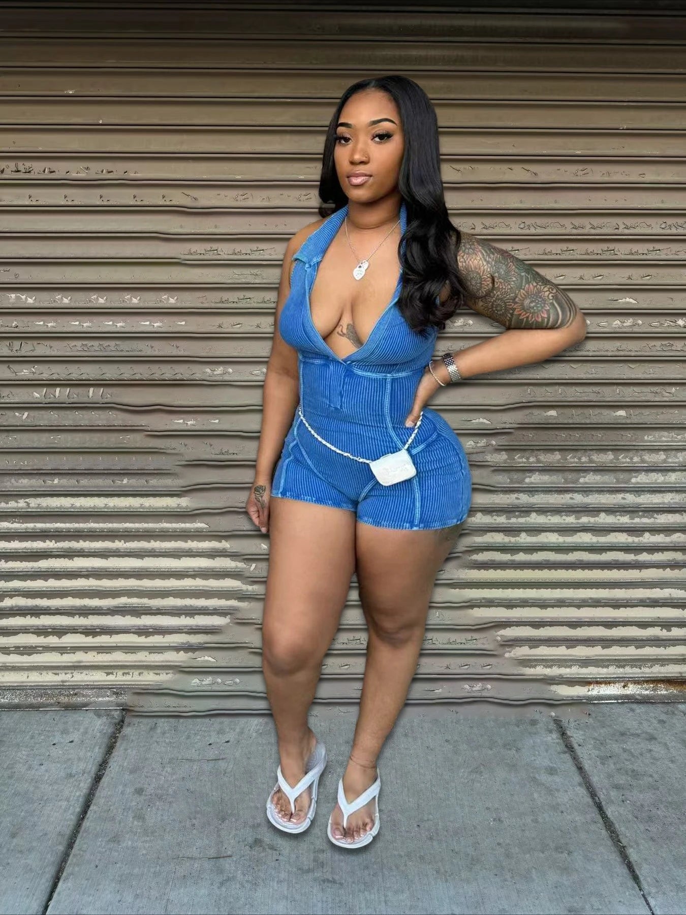 HLJ&GG Sexy Ribber Deep V Bodycon One Piece Rompers Women Sleeveless Backless Slim Jumpsuits Fashion Solid Color Overalls 2025