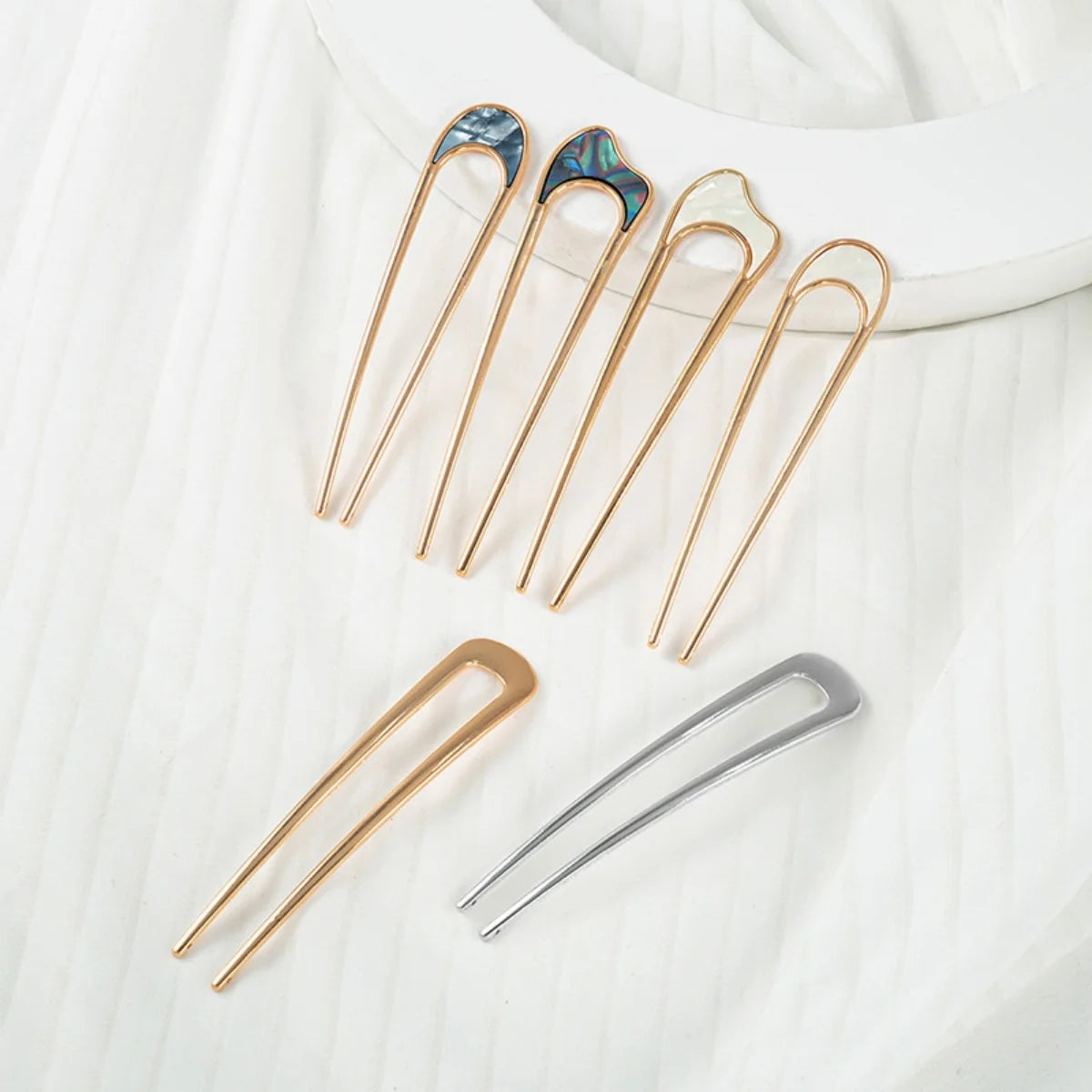 Shell Hairpin Metal U Shaped Hair Pins Hair Fork U French Hair Pin Simple And Fashionable Hair Accessories For Women