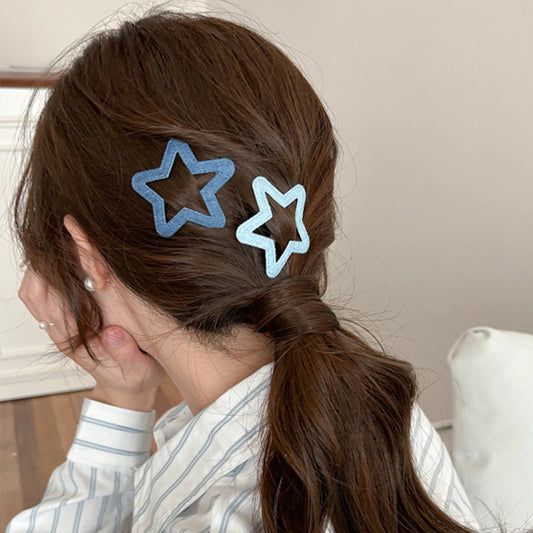 2pc Hot Fashion Heart Star BB Hairpin Hair Side Clips for Women Girls Child Gift Hair Accessories Headwear Ornament