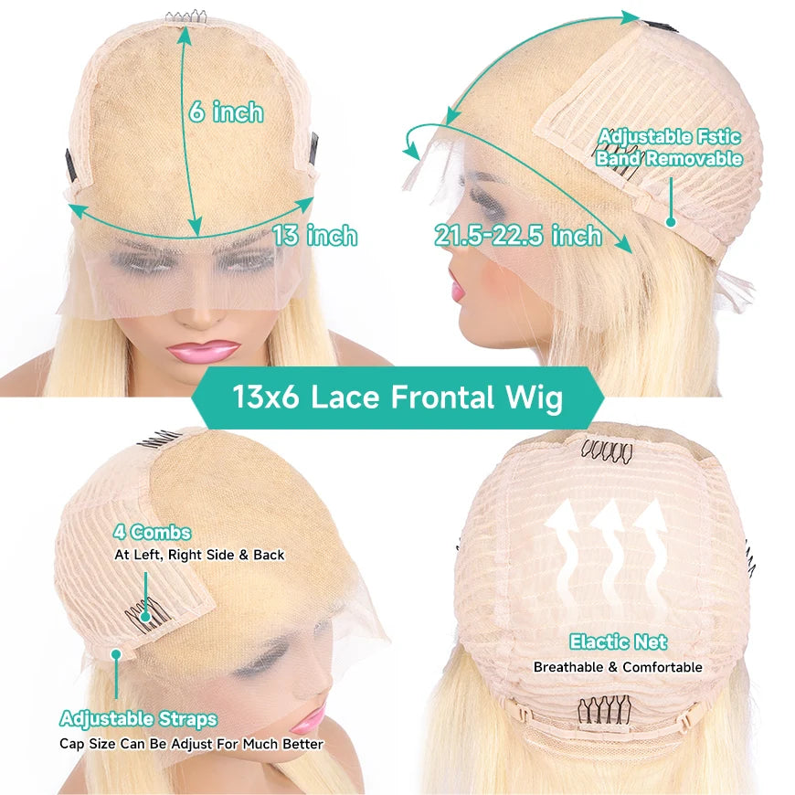 Mint Green Colored Human Hair Wigs Brazilian Straight 13x6 HD Transparent Lace Frontal Human Hair Wigs for Black Women 200% 250%