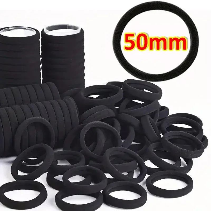 High Elastic Hair Bands for Women Girls Black Basic Hair Tie Headband Simple Ponytail Holder Headwear Hair Accessories