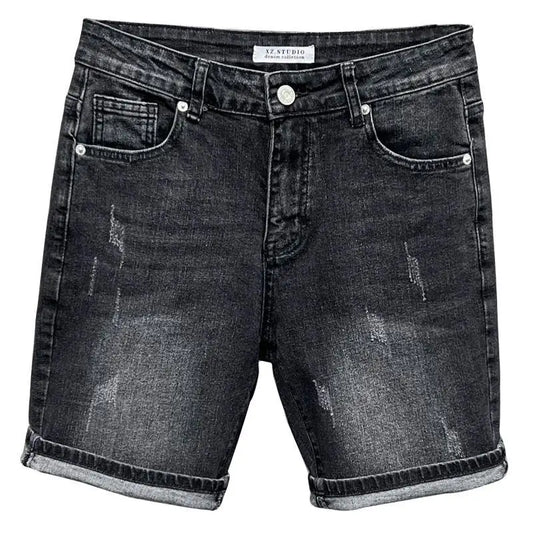 New Summer Men’s Casual 2024 Knee Length Denim Shorts Black Designer Boyfriend Slim Stretch Five Pocket Denim Short Pants