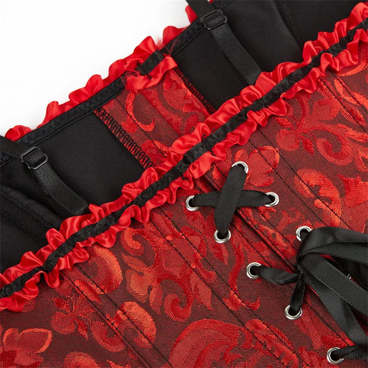 Women Corset Crop Top Overbust Sexy Lace Up Bustier Slimming Body Shaper Short Torso Corselet Vest Black White Red