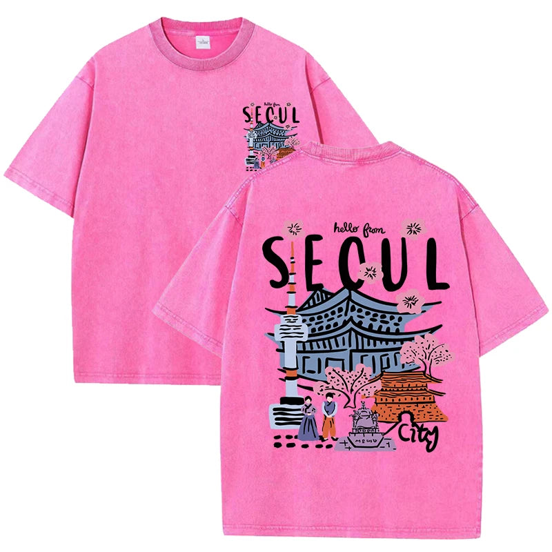 Seoul Scenery Graphic T-Shirt
