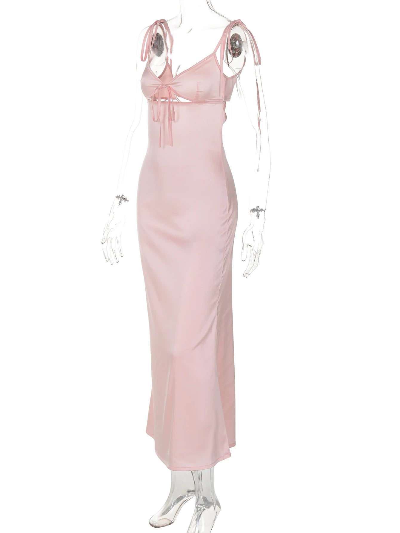 Dulzura Backless Lace Up Spaghetti Straps Cut Out Midi Dress Women Club Holiday Evening Party Dresses Y2K Clothes Drop Shipping