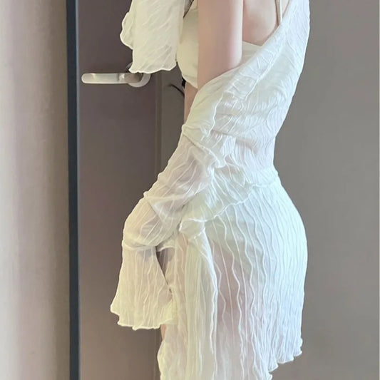 Bikini Pure Desire Hot Spring Women 2025 New Style Slimming and Belly Covering Four Piece Set Sexy Split Swimsuit Tight