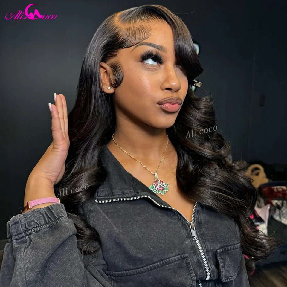 Purple Wig 5x5 Closure 180 Density Body Wave Human Hair Wig For Women Transparent 13x4 13x6 Lace Frontal Wigs Pre Plucked