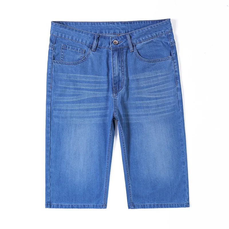 denim shorts, seven-point pants, new style, loose mid-length pants, casual, summer thin men's Troupers, men's jeans
